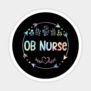 OB Nurse cute floral watercolor Magnet